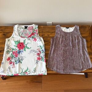 Ann Taylor Floral Print Tops with Green and Pink Bundle